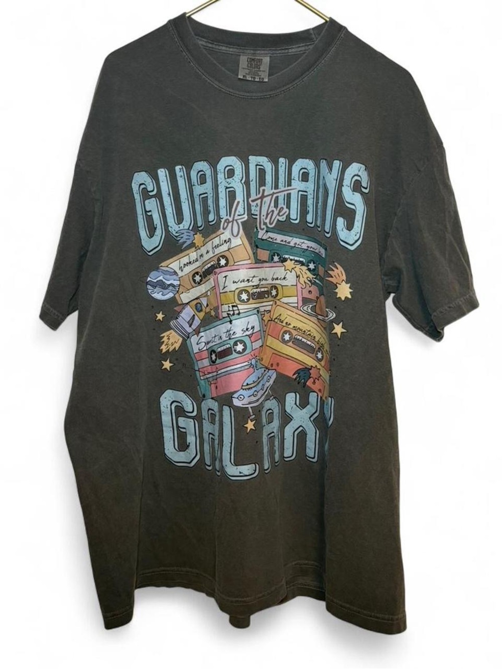 Guardians of the Galaxy Retro Graphic Tee - Gray with Pastel Artwork
